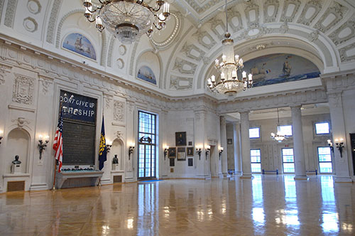 Memorial Hall angled shot, the hall is empty 